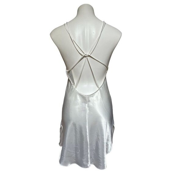 Vintage 80s White Satin Lace Slip Dress Medium fits Small - Picture 7 of 12